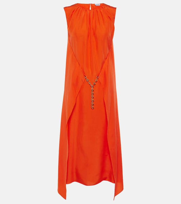 Loewe Chain-detail silk midi dress | LYBSTORE