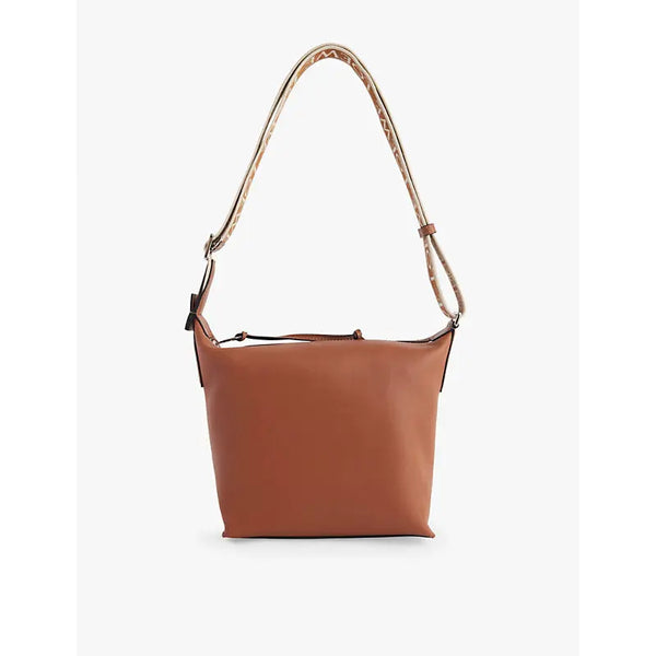 Loewe Cubi Small branded-strap leather shoulder bag | Loewe