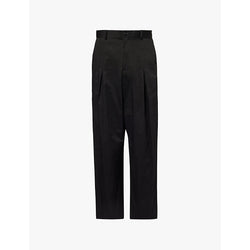 Mens Loewe Dropped-crotch pleat wide-leg cotton trousers