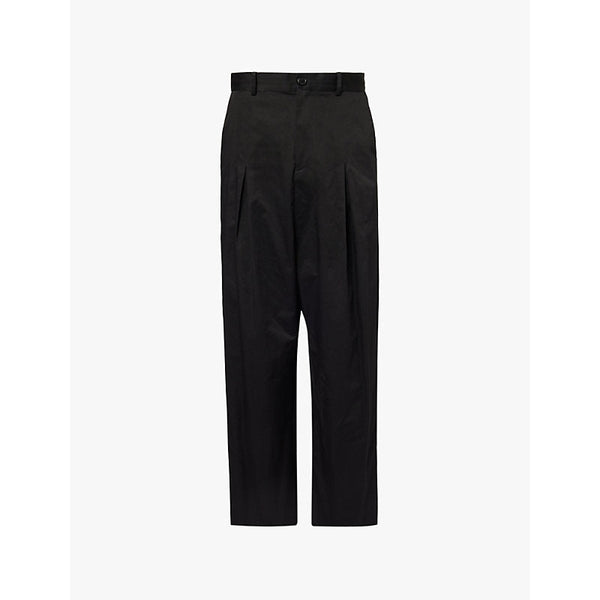 Mens Loewe Dropped-crotch pleat wide-leg cotton trousers