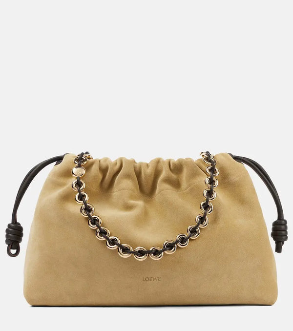 Loewe Flamenco Large suede clutch | LYBSTORE