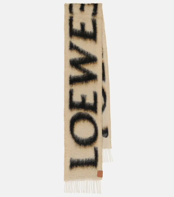 Loewe Logo jacquard wool-blend scarf | LYBSTORE