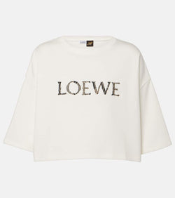 Loewe Paula's Ibiza logo cotton-blend crop top