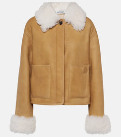 Loewe Shearling-trimmed leather jacket | LYBSTORE