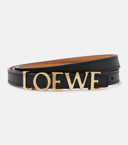 Loewe Slim logo leather belt