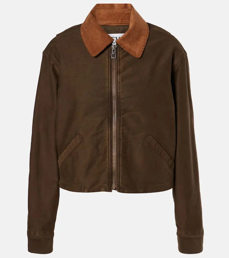 Loewe Suede-trimmed cotton blouson | LYBSTORE