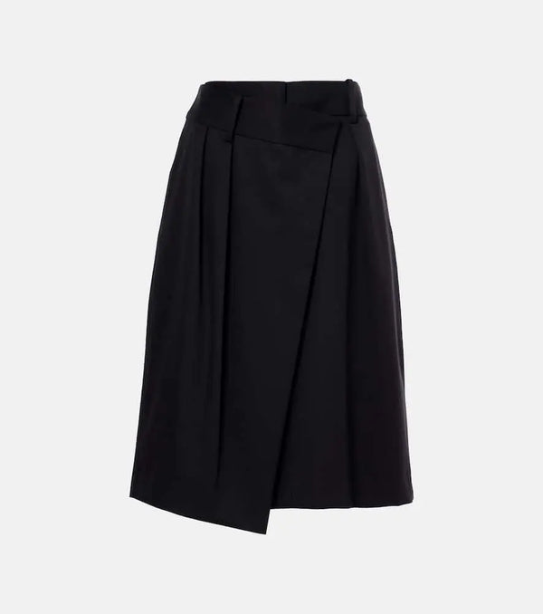 Loewe Wrap cotton and silk midi skirt | LYBSTORE