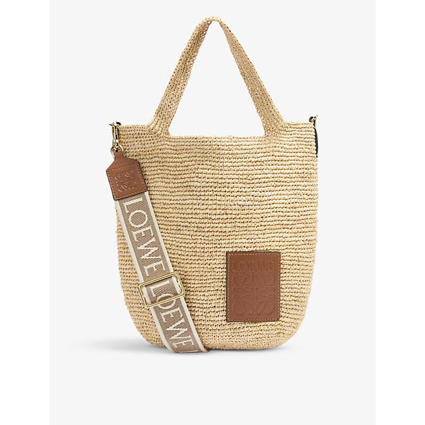 Loewe x Paula's Ibiza Slit raffia and leather cross-body tote bag | LYBSTORE