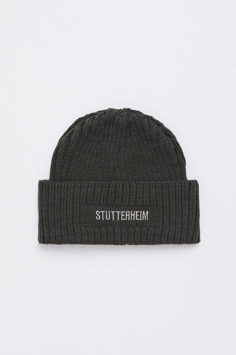 Stutterheim Logo Beanie Green