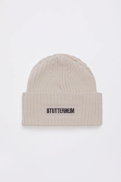 Stutterheim Logo Beanie Light Sand