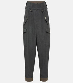 Loro Piana Daian high-rise wool cargo pants | LYBSTORE