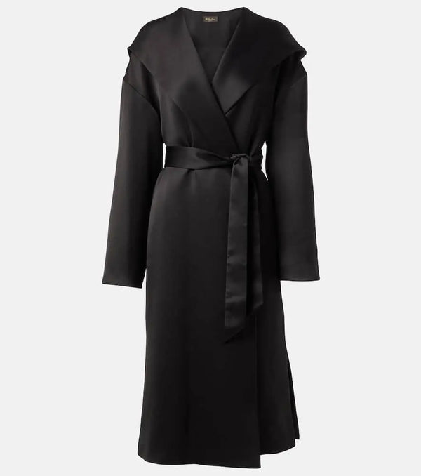 Loro Piana Dalmar silk satin wrap coat