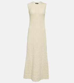 Loro Piana Engadin cashmere crochet maxi dress