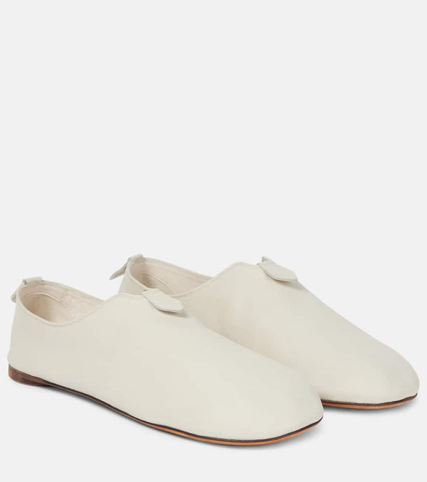 Loro Piana Floaty leather slip-on shoes | LYBSTORE