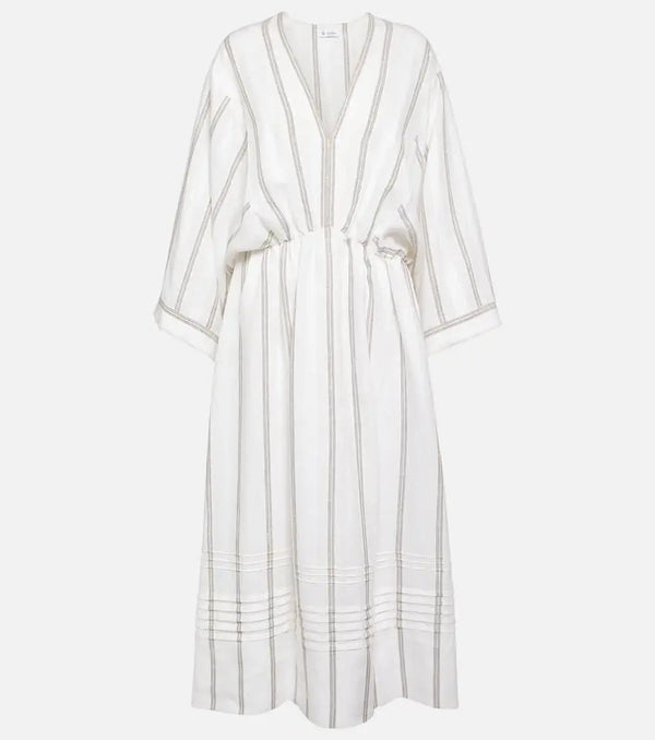 Loro Piana Henrietta striped linen maxi dress | LYBSTORE