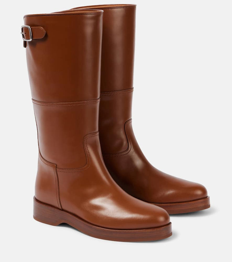 Loro Piana Lupo leather knee-high boots