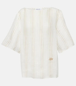 Loro Piana Mara striped linen top | LYBSTORE