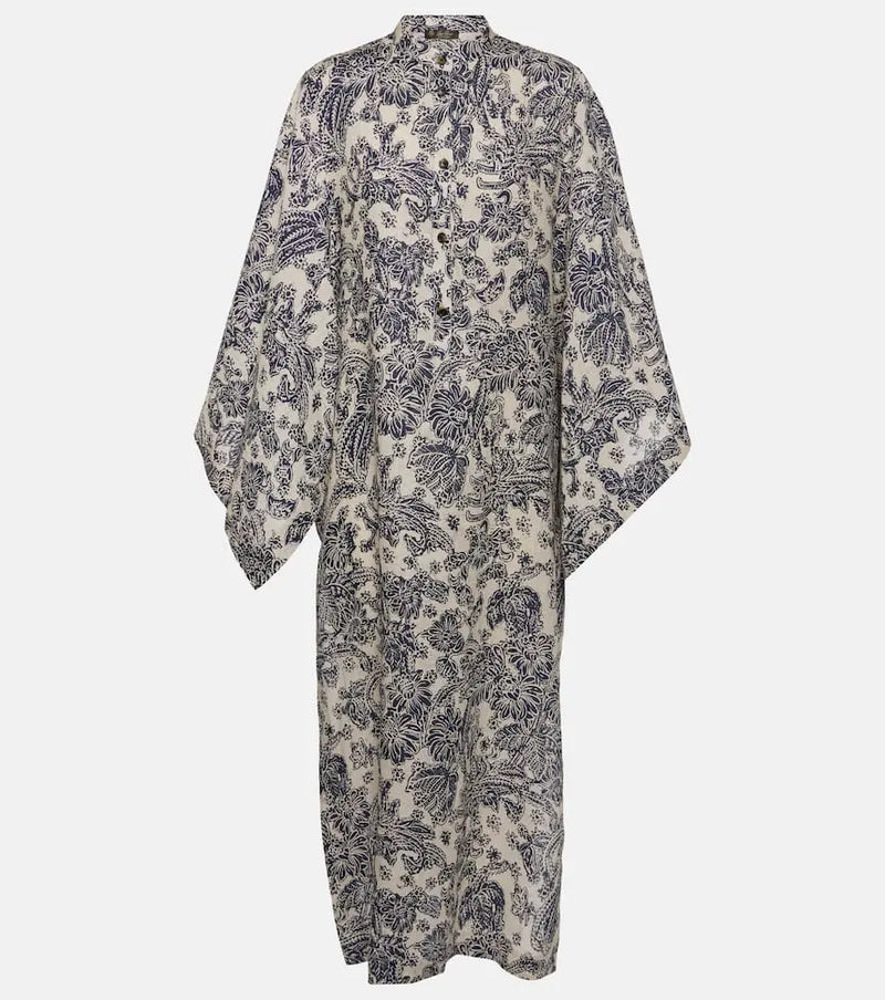 Loro Piana Printed linen kaftan | LYBSTORE