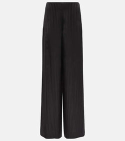 Loro Piana Striped silk wide-leg pants | LYBSTORE