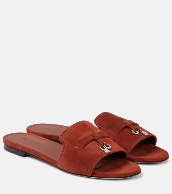 Loro Piana Summer Charms suede sandals | LYBSTORE