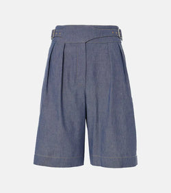 Loro Piana Valmar cotton-blend chambray Bermuda shorts