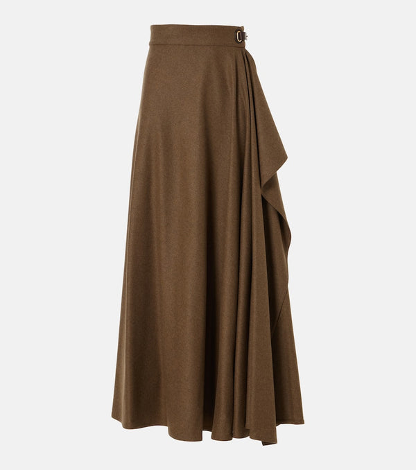 Loro Piana Violet wool and cashmere wrap skirt