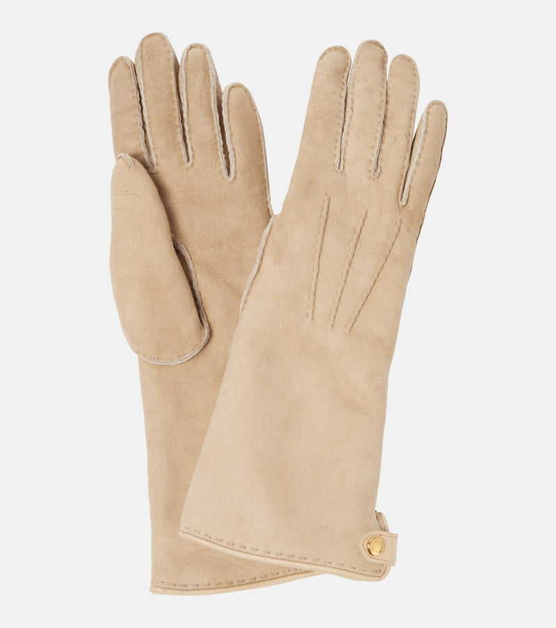 Loro Piana Zelda shearling-lined suede gloves