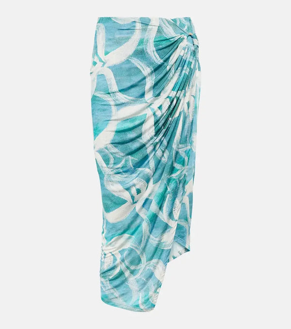 Louisa Ballou Coastline printed midi skirt | LYBSTORE