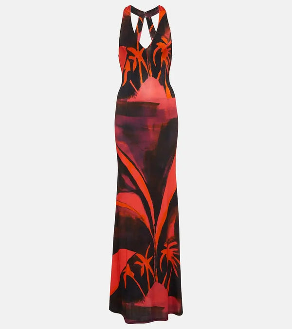 Louisa Ballou High Sea printed jersey maxi dress | LYBSTORE