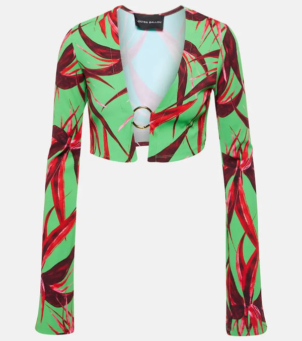 Louisa Ballou Printed cropped cardigan | LYBSTORE