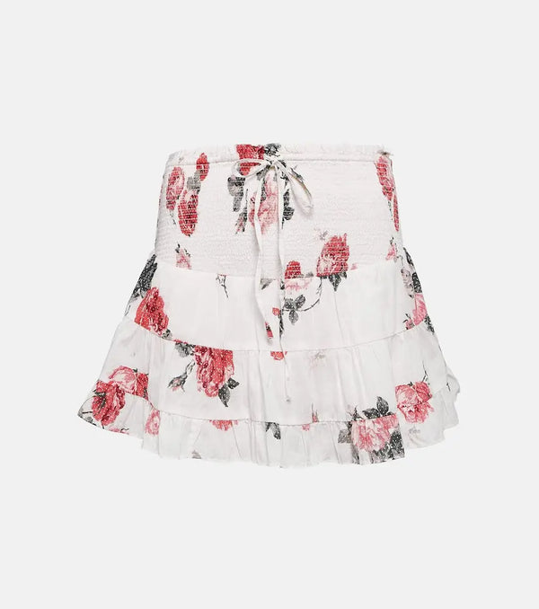 LoveShackFancy Aldana floral cotton miniskirt | LYBSTORE