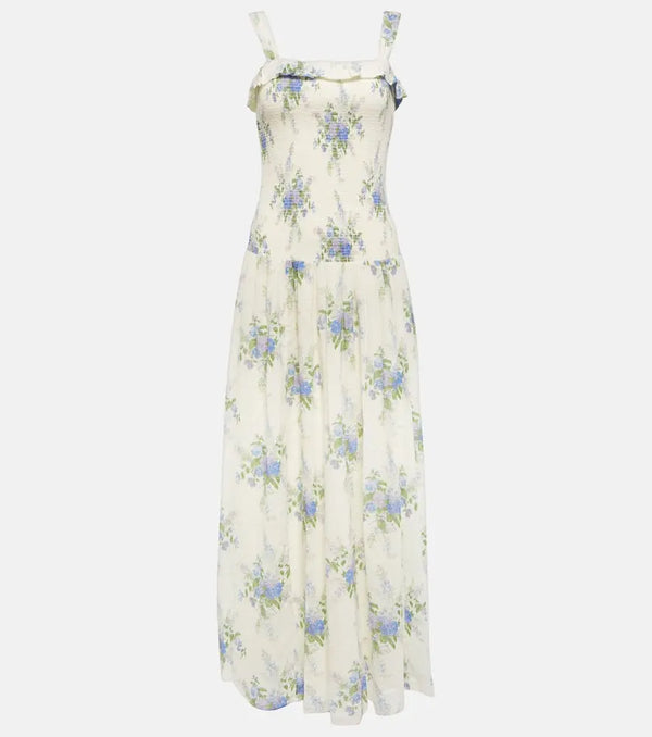 LoveShackFancy Bello shirred cotton maxi dress | LYBSTORE