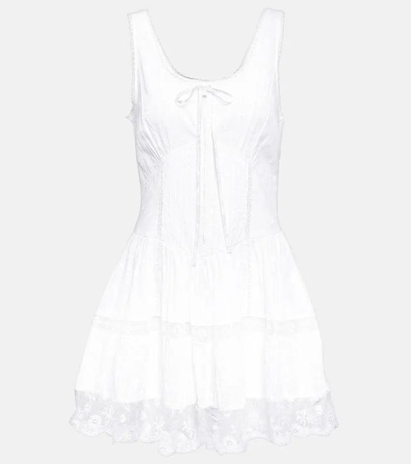 LoveShackFancy Ceronne lace-trimmed cotton minidress | LYBSTORE