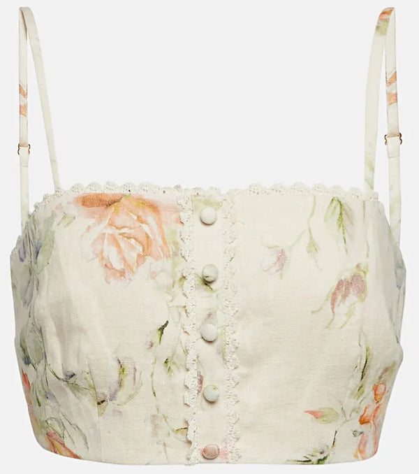 LoveShackFancy Emmalou linen bra top | LYBSTORE