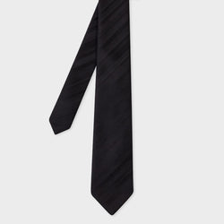 Paul Smith Black Wool 'Shadow Stripe' Tie