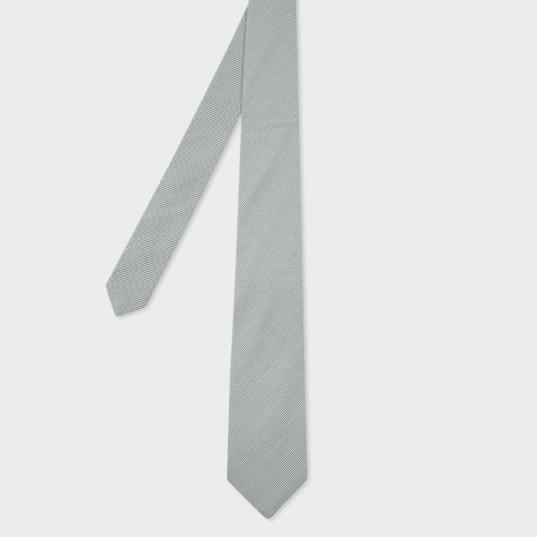 Paul Smith Green Cotton Stripe Tie