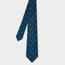 Paul Smith Blue 'Rabbit' Silk-Wool Tie