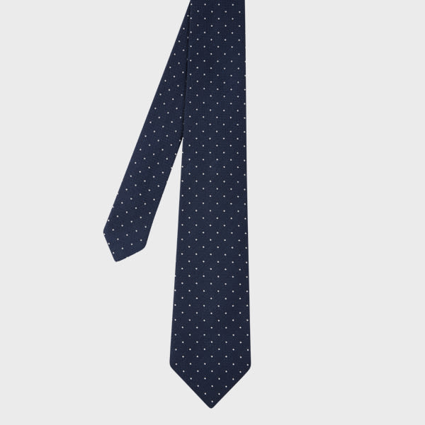 Paul Smith Navy Cubic Polka Dot Tie Blue