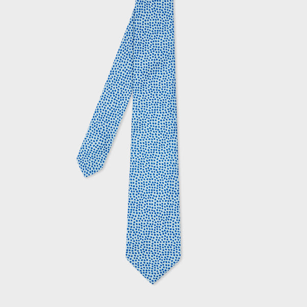 Paul Smith Light Blue Silk Polka Dot Tie