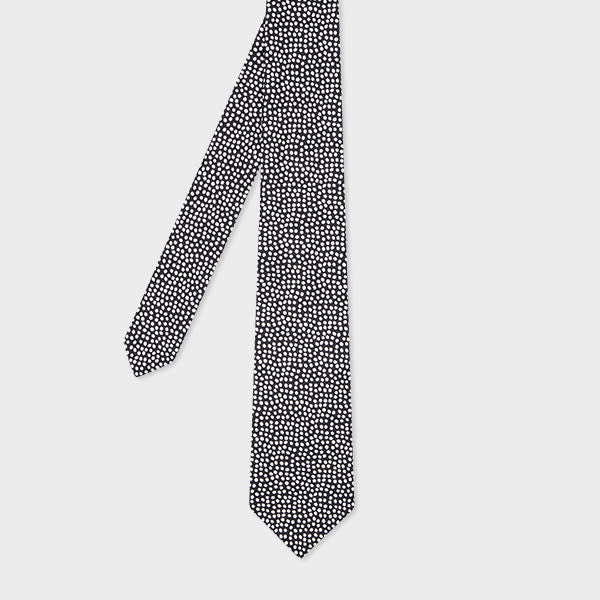 Paul Smith Black Silk Polka Dot Tie