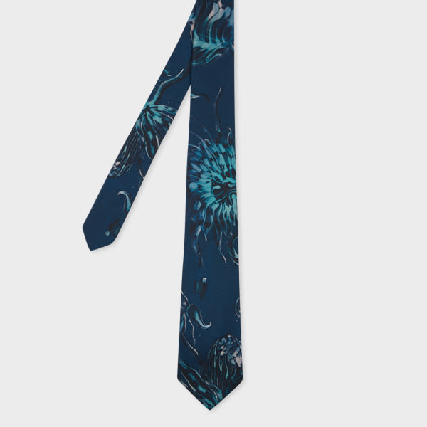 Paul Smith Navy 'Thistleberry' Tie Blue