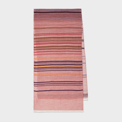 Paul Smith Red Cotton-Blend Thin Stripe Scarf