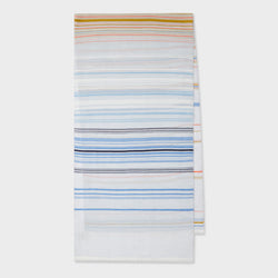 Paul Smith Blue Cotton-Blend Thin Stripe Scarf