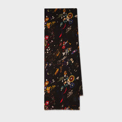 Paul Smith Black 'Sketchbook Botanical' Scarf