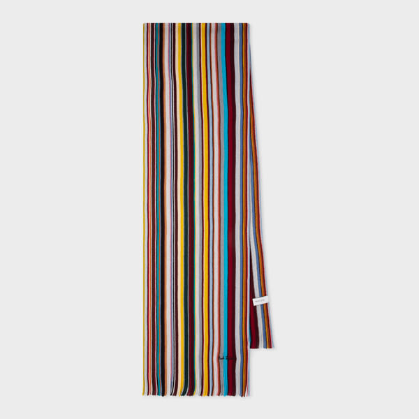 Paul Smith Merino Wool 'Signature Stripe' Scarf Multicolour