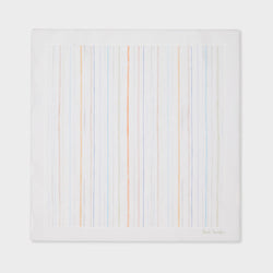 Paul Smith Ivory 'Pencil Stripe' Pocket Square White