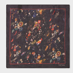 Paul Smith Black 'Sketchbook Botanical' Pocket Square