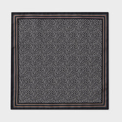 Paul Smith Black Polka Dot and 'Signature Stripe' Trim Pocket Square