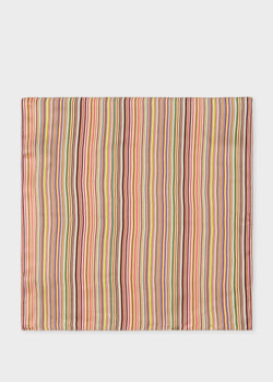 Paul Smith 'Signature Stripe' Silk Pocket Square Multicolour