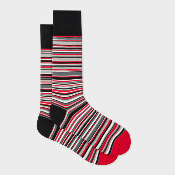 Paul Smith Paul Smith for Manchester United - Red 'Signature Stripe' Socks